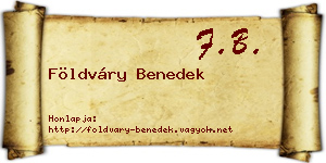 Földváry Benedek névjegykártya